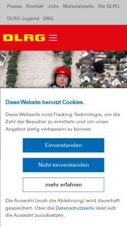 Vorschau der mobilen Webseite www.dlrg.de, Deutsche Lebens-Rettungs-Gesellschaft e.V. (DLRG)