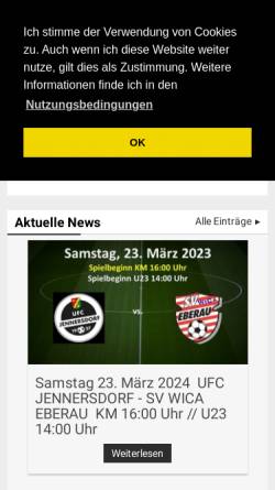 Vorschau der mobilen Webseite www.sveberau.com, Sportverein Eberau