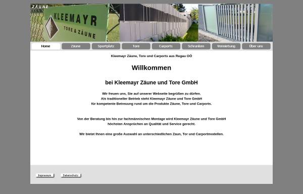 Vorschau von www.kleemayr.at, Kleemayr Zäune und Tore