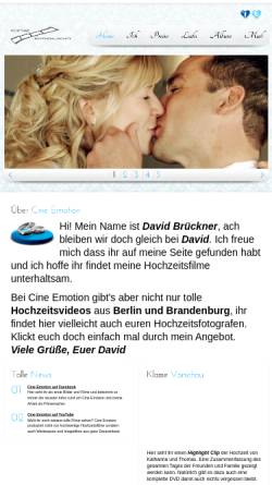 Vorschau der mobilen Webseite cine-emotion.de, Cine Emotion, Inh. David Brückner
