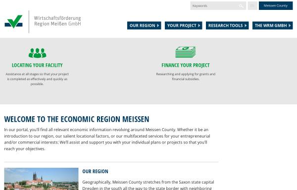 Vorschau von www.wrm-gmbh.de, Wirtschaftsförderung Region Meißen