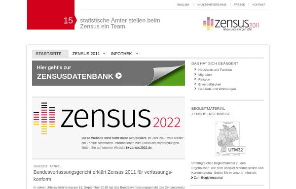 Vorschau von www.zensus2011.de, Zensus 2011