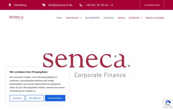 Vorschau von www.seneca-cf.de, Seneca Corporate Finance GmbH