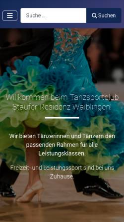 Vorschau der mobilen Webseite tsc-staufer-residenz-waiblingen.de, TSC Staufer-Residenz Waiblingen e.V.