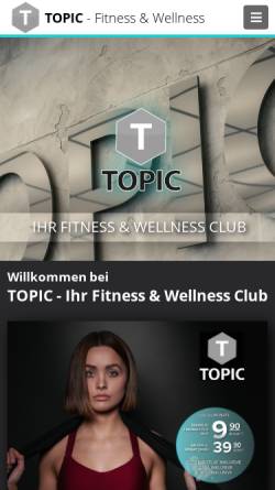 Vorschau der mobilen Webseite www.topicfitness.de, KM-Topic-Wellness GmbH & Co. KG
