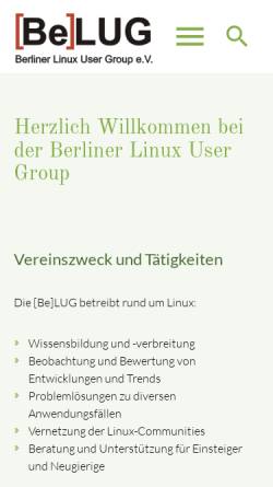 Vorschau der mobilen Webseite www.belug.de, Berliner Linux User Group e. V.