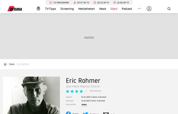 Prisma-Online: Eric Rohmer
