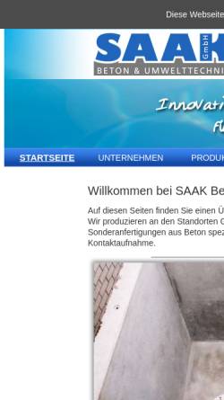 Vorschau der mobilen Webseite www.saak-beton.de, Betonwerk Saak GmbH