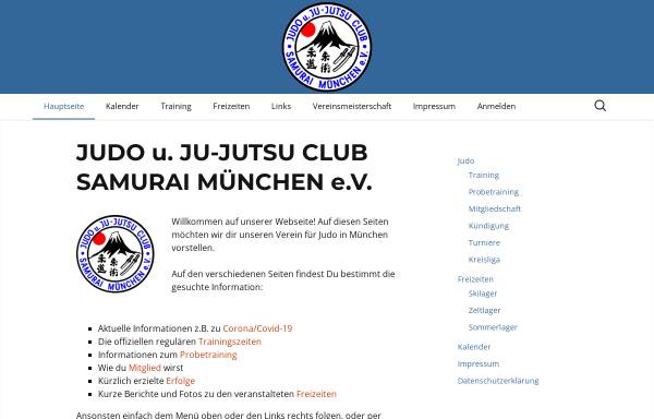 Vorschau von www.samurai-muenchen.de, Judo u. Ju-Jutsu Club Samurai München e.V.