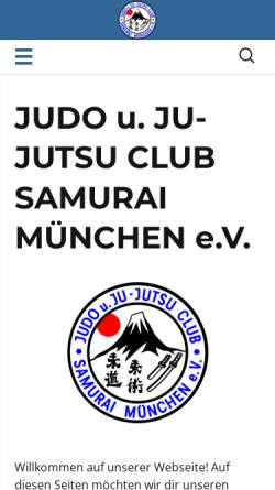 Vorschau der mobilen Webseite www.samurai-muenchen.de, Judo u. Ju-Jutsu Club Samurai München e.V.
