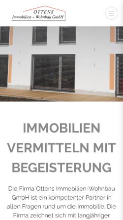 Vorschau der mobilen Webseite www.ottens-immobilien.de, Ottens Immobilien-Wohnbau GmbH