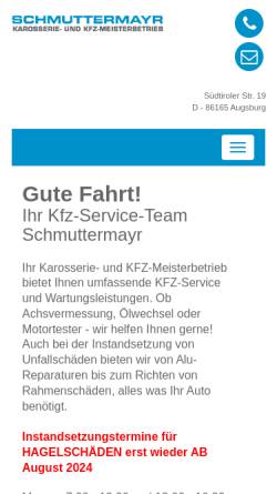 Vorschau der mobilen Webseite www.schmuttermayr.de, Schmuttermayr, KFZ Service