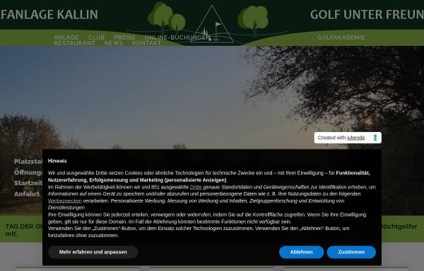 Vorschau von golf-kallin.de, Golfanlage Kallin Betriebs GmbH