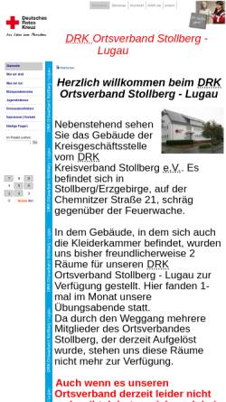 Vorschau der mobilen Webseite www.drk-ov-stollberg.de, DRK Ortsverband Stollberg / Lugau