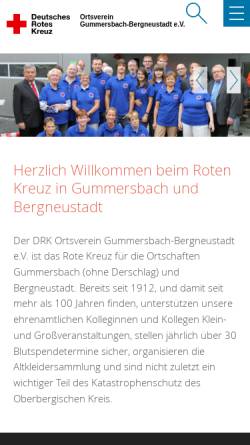 Vorschau der mobilen Webseite www.drk-gummersbach-bergneustadt.de, DRK Ortsverein Gummersbach-Bergneustadt e.V.