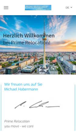 Vorschau der mobilen Webseite www.berlin-relocation.com, Prime Relocation Services Berlin - Michael Habermann