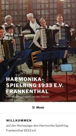 Vorschau der mobilen Webseite harmonika-spielring-frankenthal.de, Harmonika Spielring Frankenthal 1933 e.V.