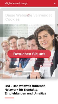 Vorschau der mobilen Webseite www.bni.de, Business Network International (Europa) - BNI GmbH & Co. KG