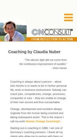 Vorschau der mobilen Webseite www.cnconsult.de, CN Consult, Inh. Claudia Nuber