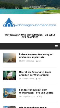 Vorschau der mobilen Webseite www.wohnwagen-lohmann.com, Wohnwagen Lohmann
