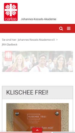 Vorschau der mobilen Webseite www.jka-essen.de, Johannes-Kessels-Akademie e.V., Katholisches Berufskolleg Gladbeck