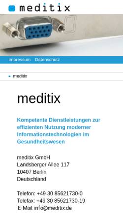 Vorschau der mobilen Webseite www.meditix.de, Meditix GmbH