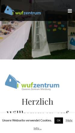 Vorschau der mobilen Webseite www.wufzentrum.de, WuF-Zentrum e.V. - Schwulesbisches Zentrum, Würzburg