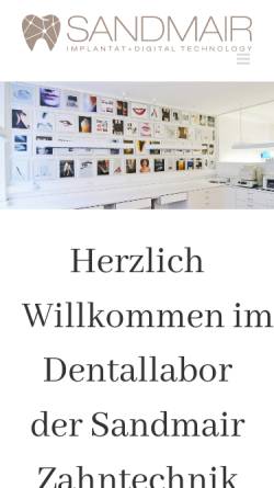 Vorschau der mobilen Webseite www.dentallabor-sandmair.de, Sandmair Zahntechnik GmbH