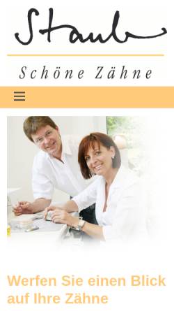 Vorschau der mobilen Webseite www.staub-schoene-zaehne.de, Dentallabor Staub
