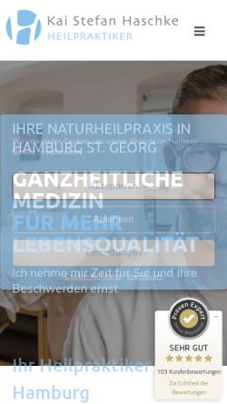 Vorschau der mobilen Webseite www.derheilpraktiker.de, Kai Stefan Haschke | Heilpraktiker