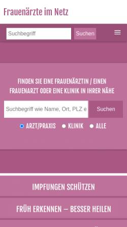 Vorschau der mobilen Webseite www.frauenaerzte-im-netz.de, Frauenärzte im Netz