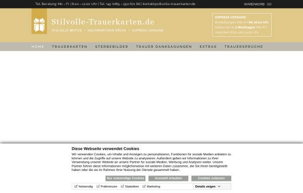 Vorschau von www.stilvolle-trauerkarten.de, Stilvolle Trauerkarten, Sabine Hanel