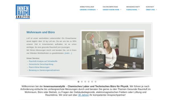 Vorschau von www.innenraumanalytik.at, Innenraum Mess- und Beratungsservice