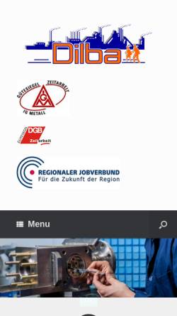 Vorschau der mobilen Webseite www.dilba.de, Dilba Gesellschaft für Arbeitnehmerüberlassung