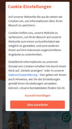 Vorschau der mobilen Webseite www.die-pa.de, Die p. A. - Die private Arbeitsvermittlung & Personalleasing GmbH