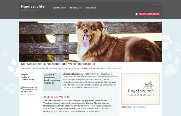 Vorschau von www.hundezuechter-info.de, Hundezuechter-info.de