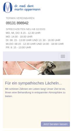 Vorschau der mobilen Webseite www.docoppermann.de, Dr. med. dent Martin Oppermann Zahnarzt