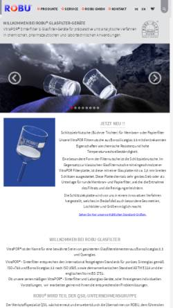 Vorschau der mobilen Webseite www.robuglas.com, ROBU Glasfilter-Geräte GmbH