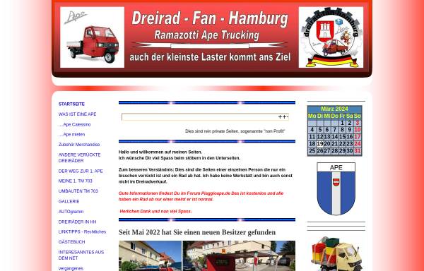Vorschau von dreirad-fan-hamburg.jimdo.com, Piaggio Ape - Dreirad-Fan-Hamburg