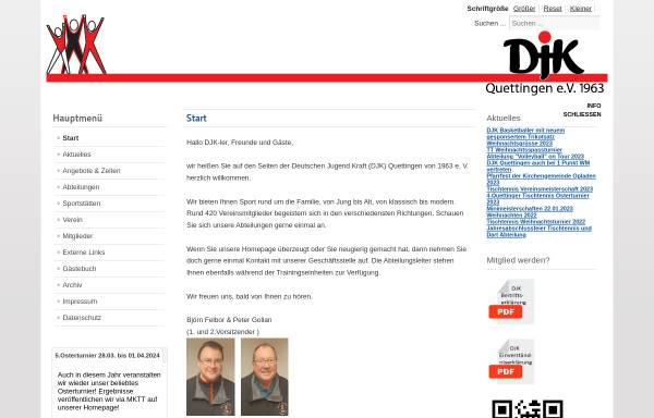 Vorschau von www.djk-quettingen.de, DJK Quettingen e.V., Tischtennisabteilung