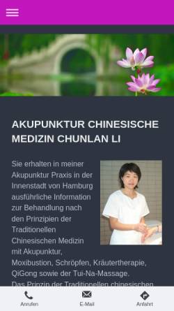 Vorschau der mobilen Webseite tcm-li.de, Chunlan Li