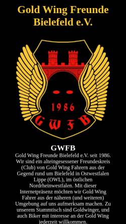 Vorschau der mobilen Webseite www.gwfb.de, Gold Wing Freunde Bielefeld e.V.