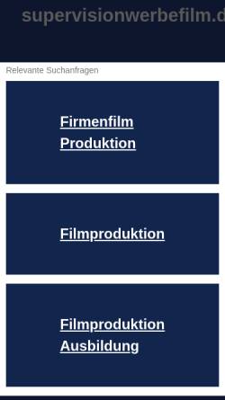 Vorschau der mobilen Webseite www.supervisionwerbefilm.de, SuperVision Werbefilmproduktion GmbH