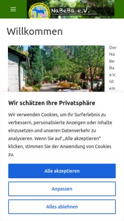 Vorschau der mobilen Webseite nabeba.de, NaBeBa e.V., Naturwerkstatt für Menschen mit und ohne Behinderung