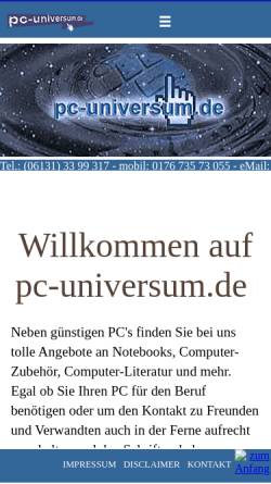 Vorschau der mobilen Webseite pc-universum.de, Webdesign and more - O.B.S. Widera