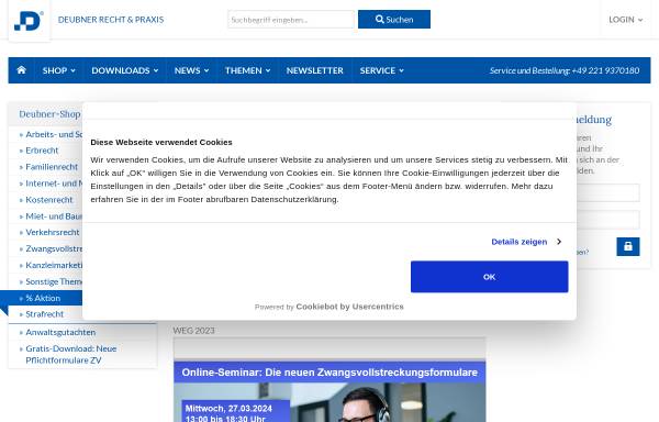 Vorschau von www.deubner-recht.de, Deubner Recht & Praxis
