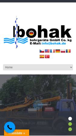 Vorschau der mobilen Webseite www.bohak.de, Bohak GmbH & Co. KG