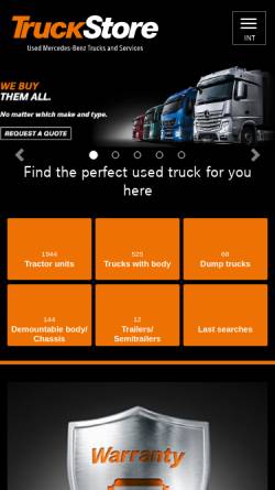 Vorschau der mobilen Webseite www.truckstore.com, TruckStore - Daimler AG