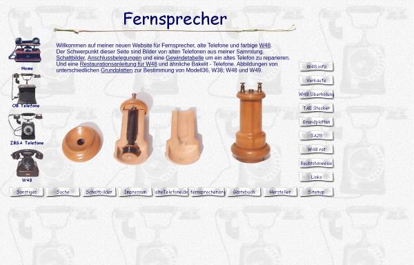 Vorschau von www.fernsprecher.info, Fernsprecher und alte Telefone