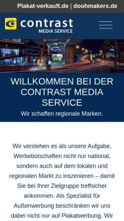 Vorschau der mobilen Webseite www.contrast-ms.de, contrast MEDIA SERVICE für Außenwerbung GmbH